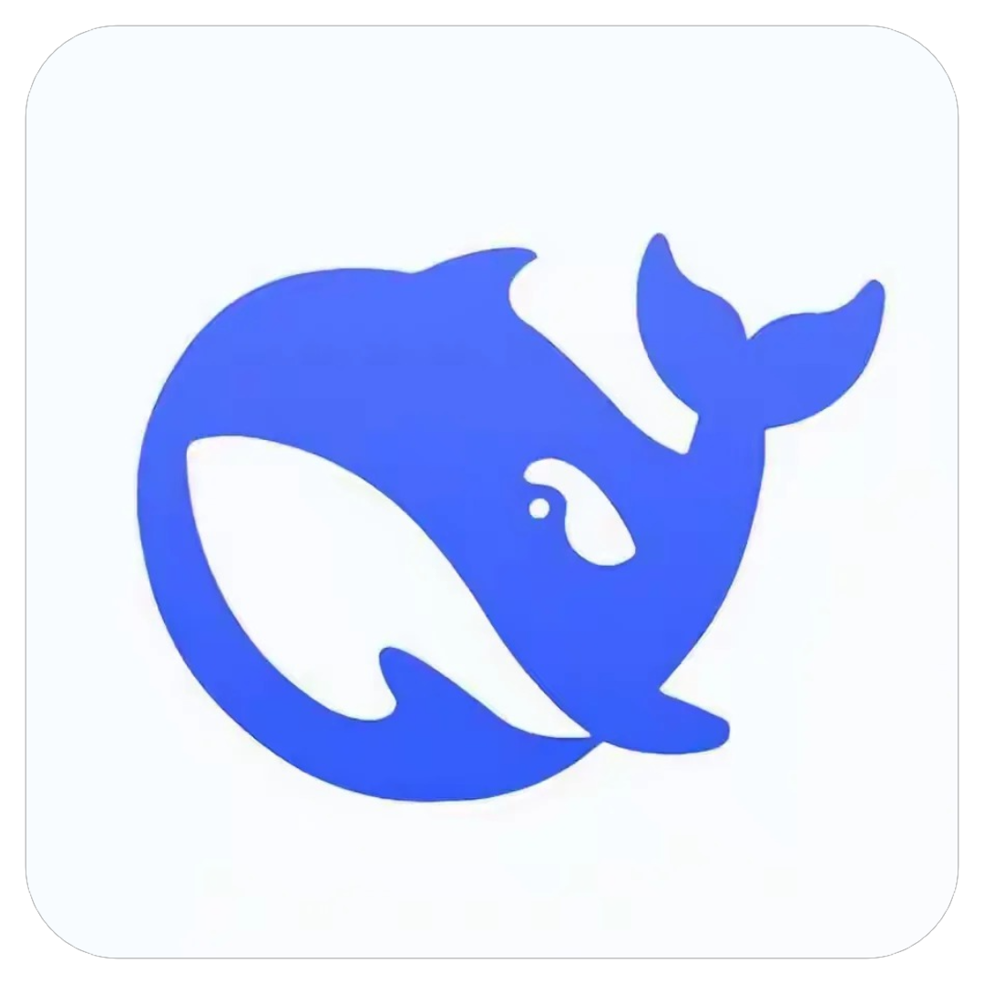 图片展示的是AI文本生成工具“豆包”的LOGO。LOGO以蓝色为主色调，画面中有一只蓝色的鲸鱼，鲸鱼的头部和身体部分被白色图形覆盖，形成一种鲸鱼与鲸鱼的视觉效果。该LOGO位于文档中介绍豆包工具的段落中，豆包是文档中列出的AI文本生成工具之一，其核心特点是能理解并处理图表、视频，最佳适用场景为适合中文用户的全场景基础及中度文生文需求。