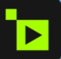 图片是Topaz Video AI的LOGO，主体为黑色正方形，右上角有一个绿色的立方体，立方体内部有一个绿色的播放按钮图标。该LOGO与文档中介绍的AI视频和动态图工具Topaz Video AI相关，直观呈现了其品牌标识，帮助用户快速识别该工具。