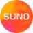 图片展示的是SUNO的标志。标志由“SUNO”字样构成，其中“SUNO”为白色大字，字母“O”内嵌有蓝色音符图案，整体设计简洁明快，富有科技感。该标志位于文档中介绍AI音乐和音频生成工具部分，SUNO是其中一款工具，其核心特点为AI人声和歌声合成能力强，能用MIDI和歌词生成可控的人声演唱，最佳适用场景为AI歌手、人声demo等，科学上网需开启。