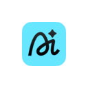 图片展示的是AI工具“可画”的图标。图标为蓝色背景，内有黑色的“AI”字样，左侧“A”为手绘风格，右侧“i”为几何图形。该图标位于介绍AI工具“可画”的段落中，该工具是AI生成和设计排版结合的创作工具，适合不会设计的人快速做封面、海报和社媒图，成稿效率高，但深度图像生成能力不如专业生图工具，适用于小红书封面、课程海报等场景，科学上网。