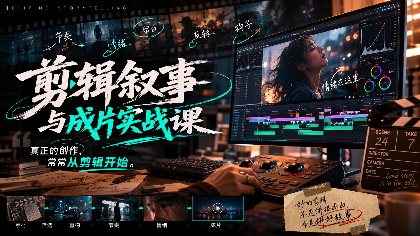 剪辑叙事与成片实战课